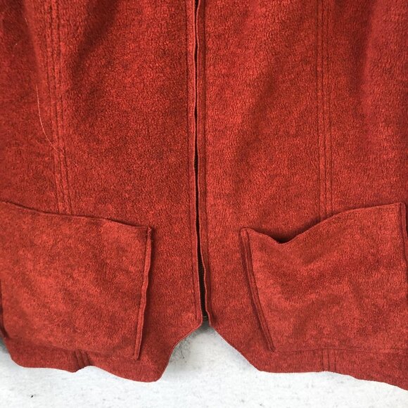 Soft Surroundings Jacket Womens 1X Rust Orange Zip Front Tapestry Floral Back - Picture 14 of 16